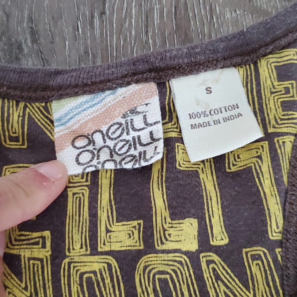O'Neill All Over Logo Print Racerback Ringer Tank - Picture 2 of 5